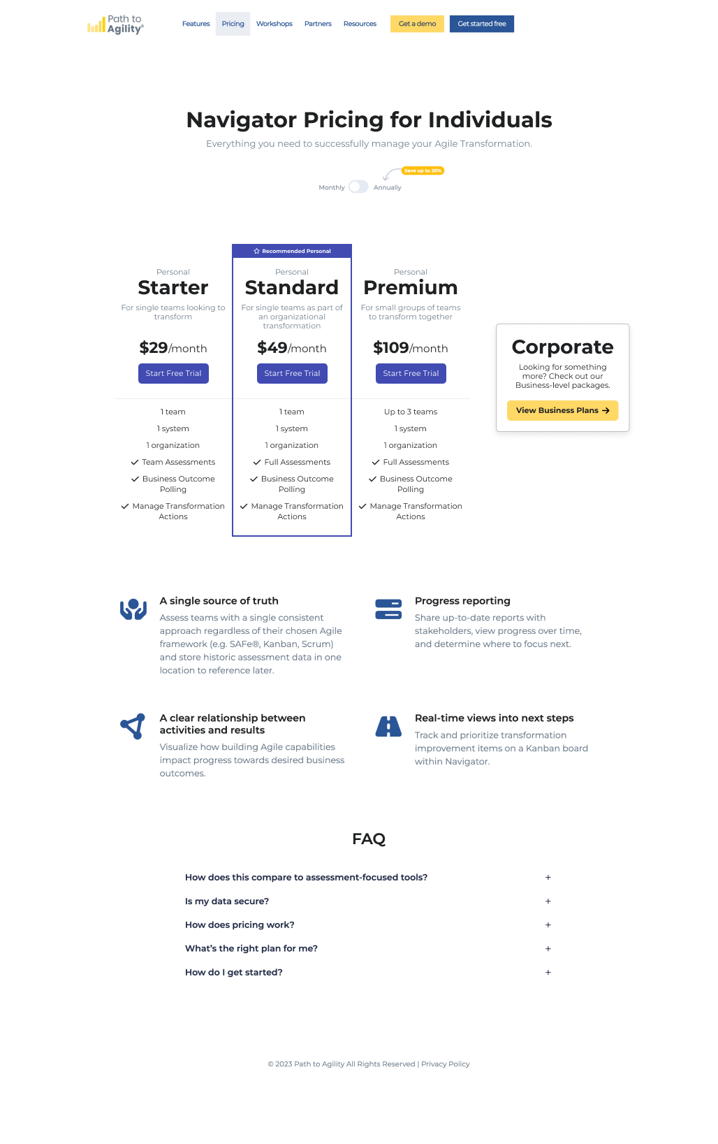 Pricing page